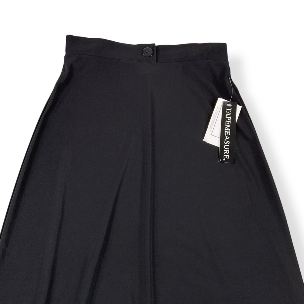 TapeMeasure Skirt Women XL Black A-Line Long Maxi Stretch Elastic Waist NWT VTG - Picture 3 of 16